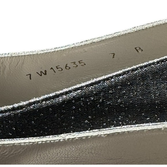 Stuart Weitzman Silver Gray Sparkle Heels Size 7B Excellent Condition - Picture 10 of 16